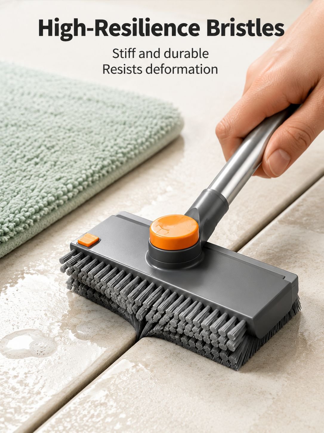 Versatile cleaning brush for bathroom and kitchen floors