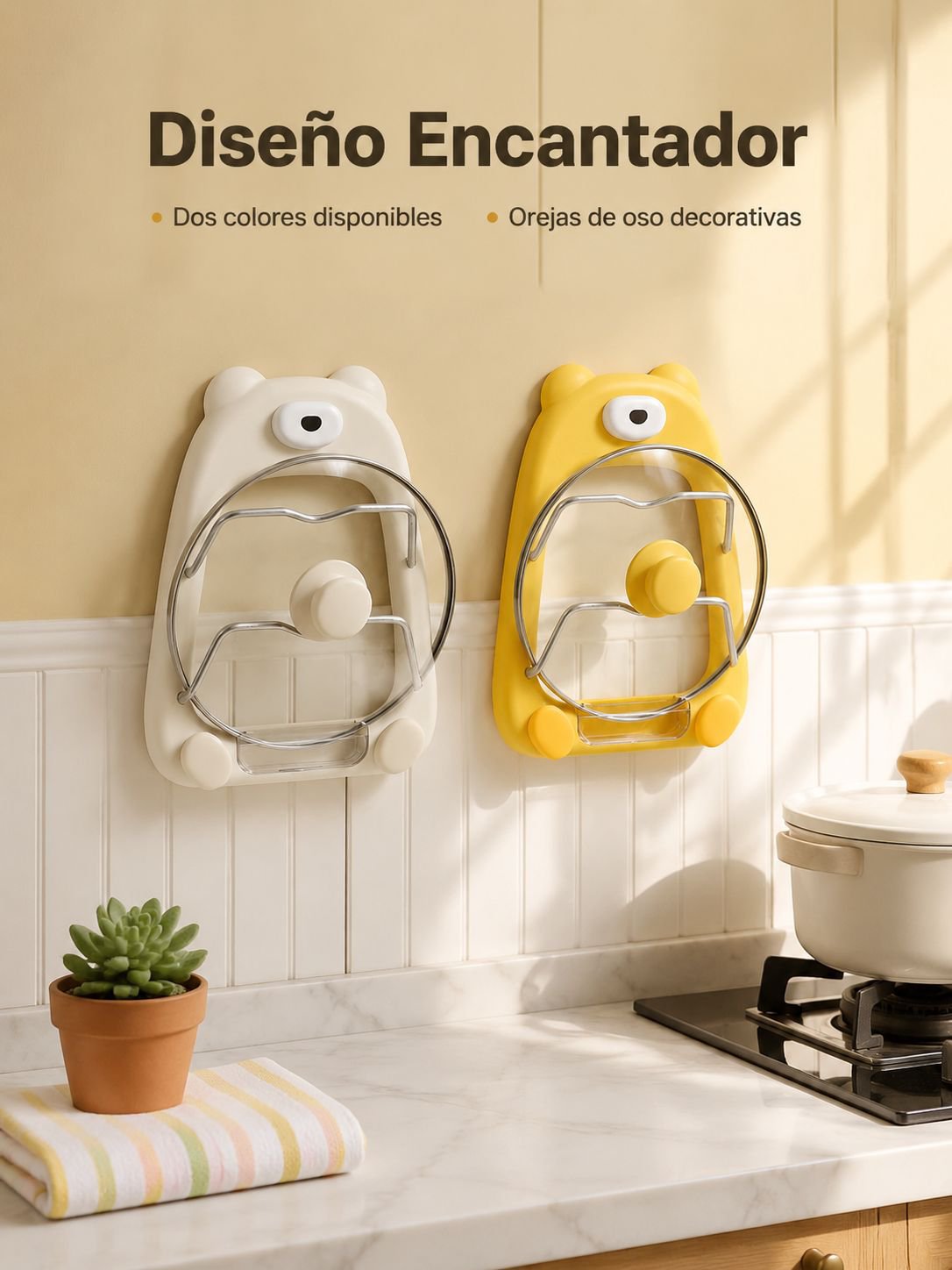 Soporte multicapa de tapas de ollas con ventosa para el hogar