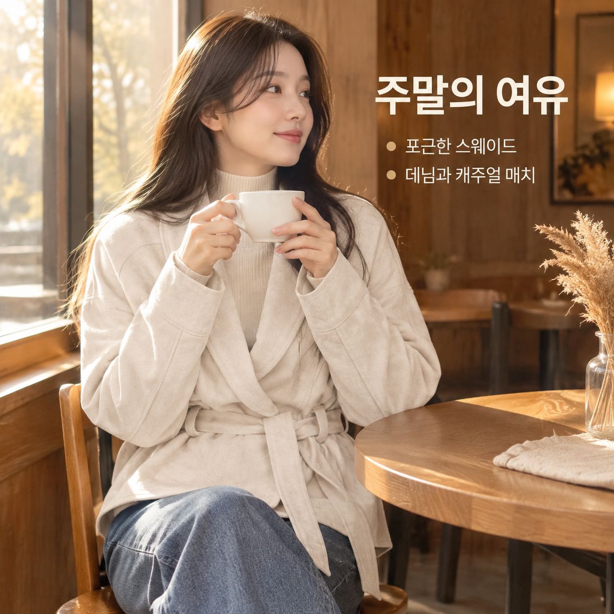 여성용 빈티지 스타일 인조 스웨이드 재킷 (가을/겨울)