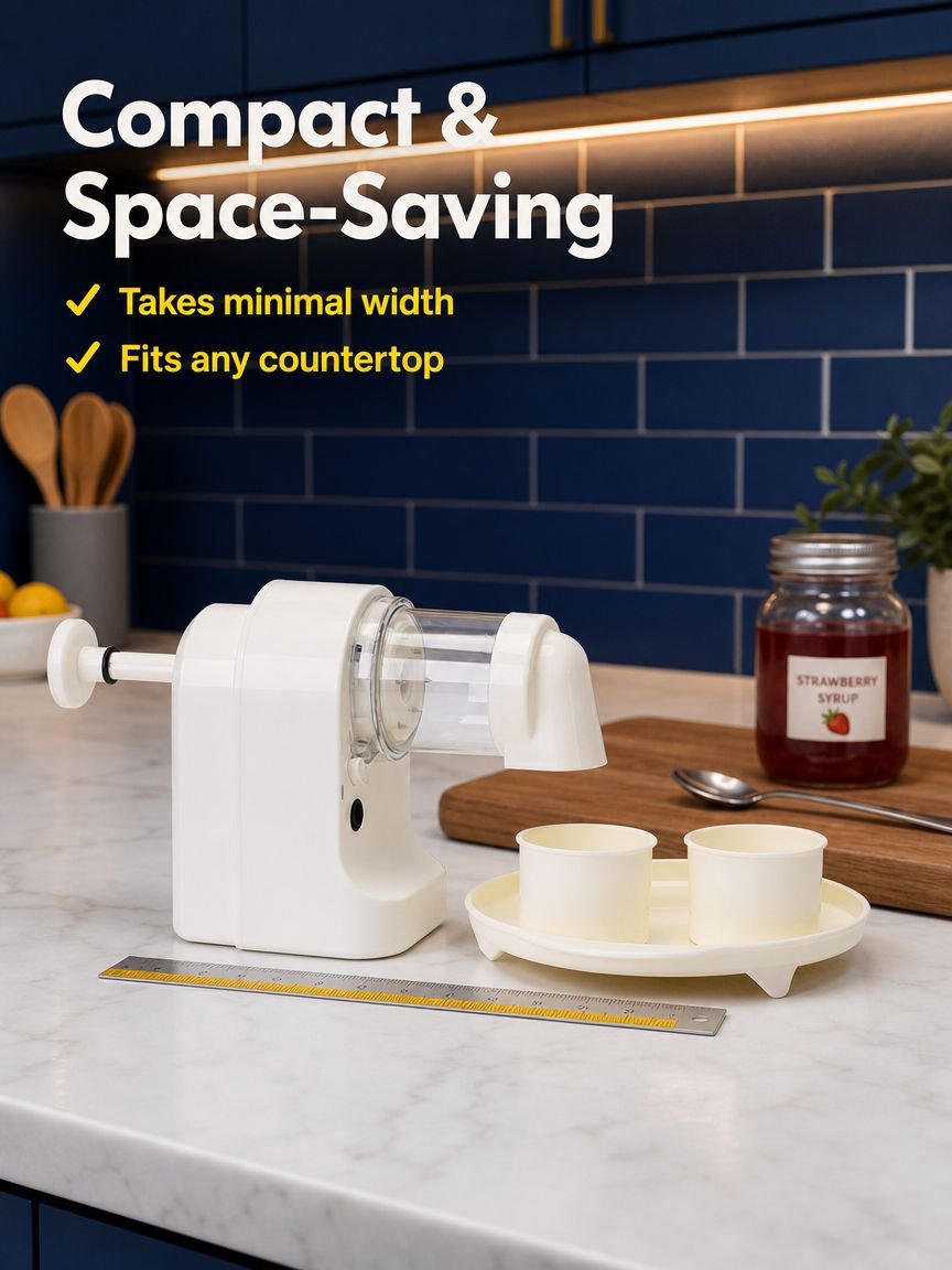 Automatic Cordless Shaved Ice Machine on kitchen counter