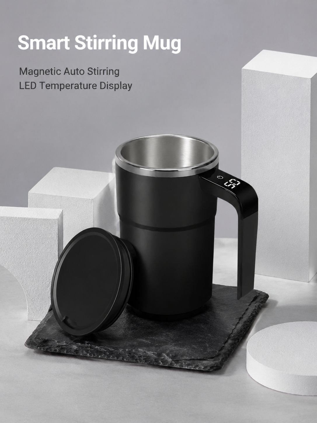 Intelligent temperature measurement magnetic automatic stirring cup