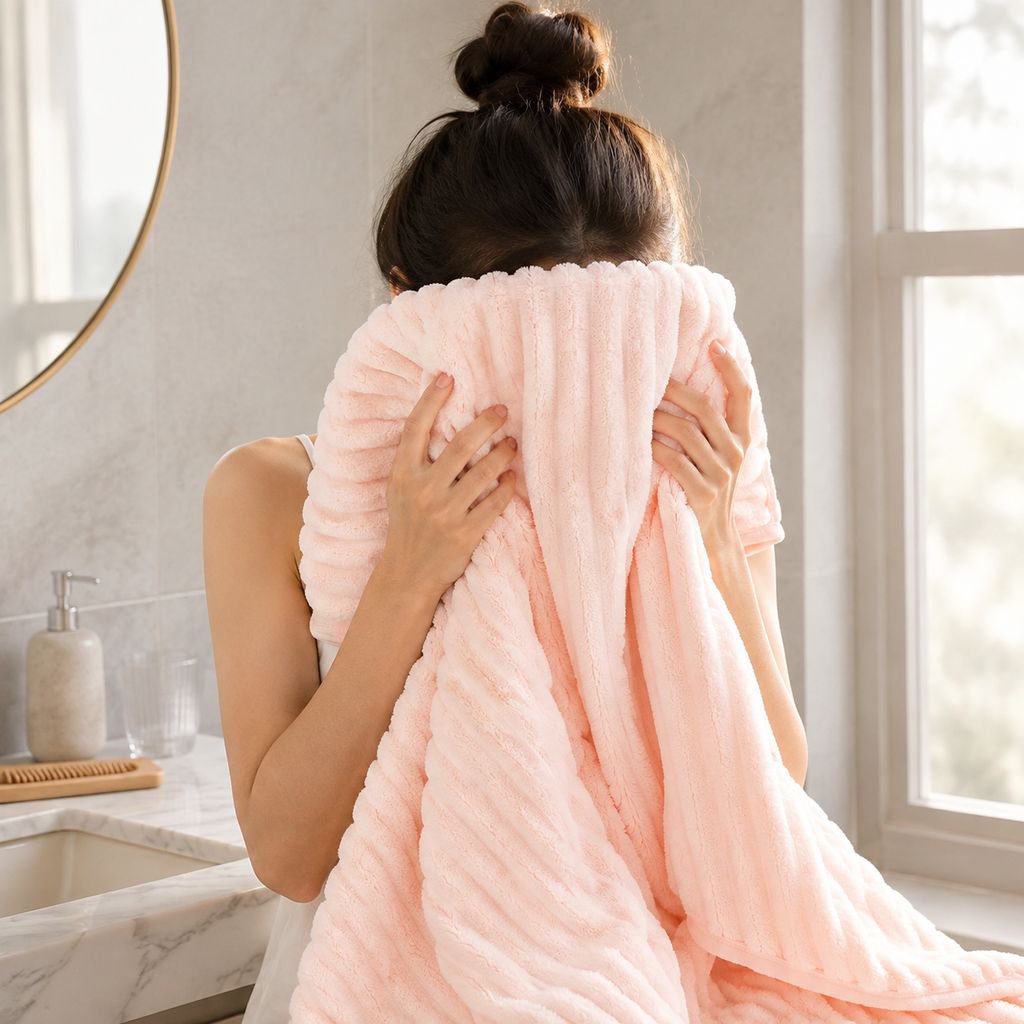 Thick coral fleece absorbent towel for home use