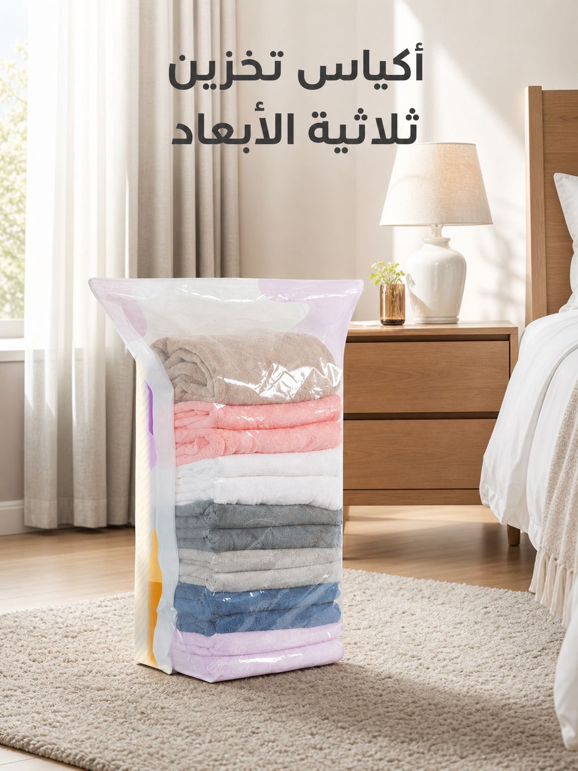 أكياس تخزين ثلاثية الأبعاد ومضادة للتجعد بتفريغ هواء