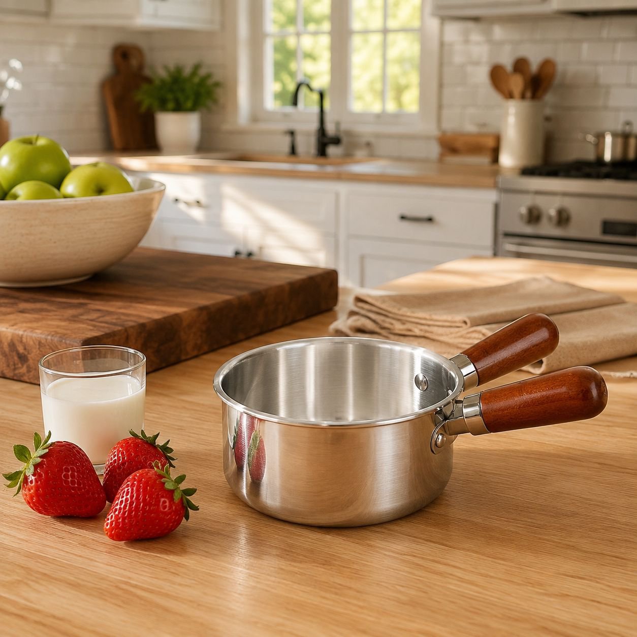 Complementary pot gold handle milk pot salad bowl
