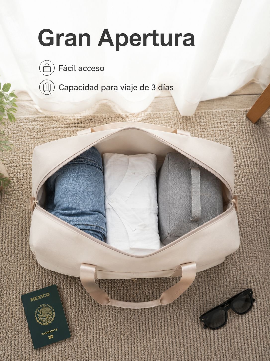 Bolsa portátil con separación de seco y húmedo