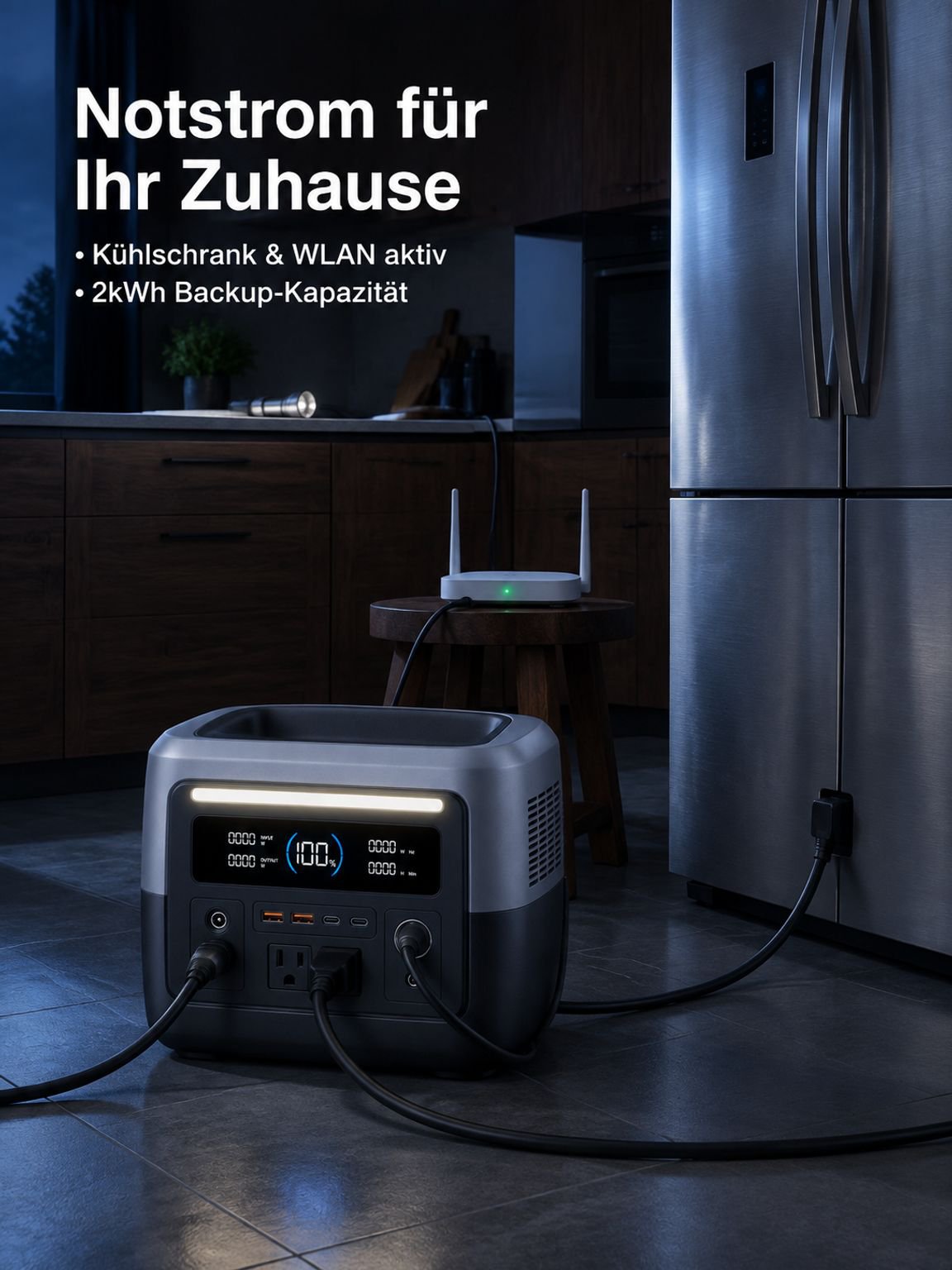 Tragbare Outdoor-Stromversorgung 2 kWh 220V Hochleistungs-Notenergiespeicher