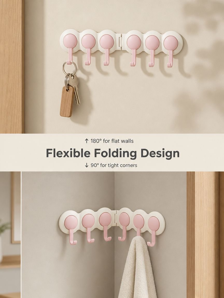 Durable cream hooks for maximizing corner storage