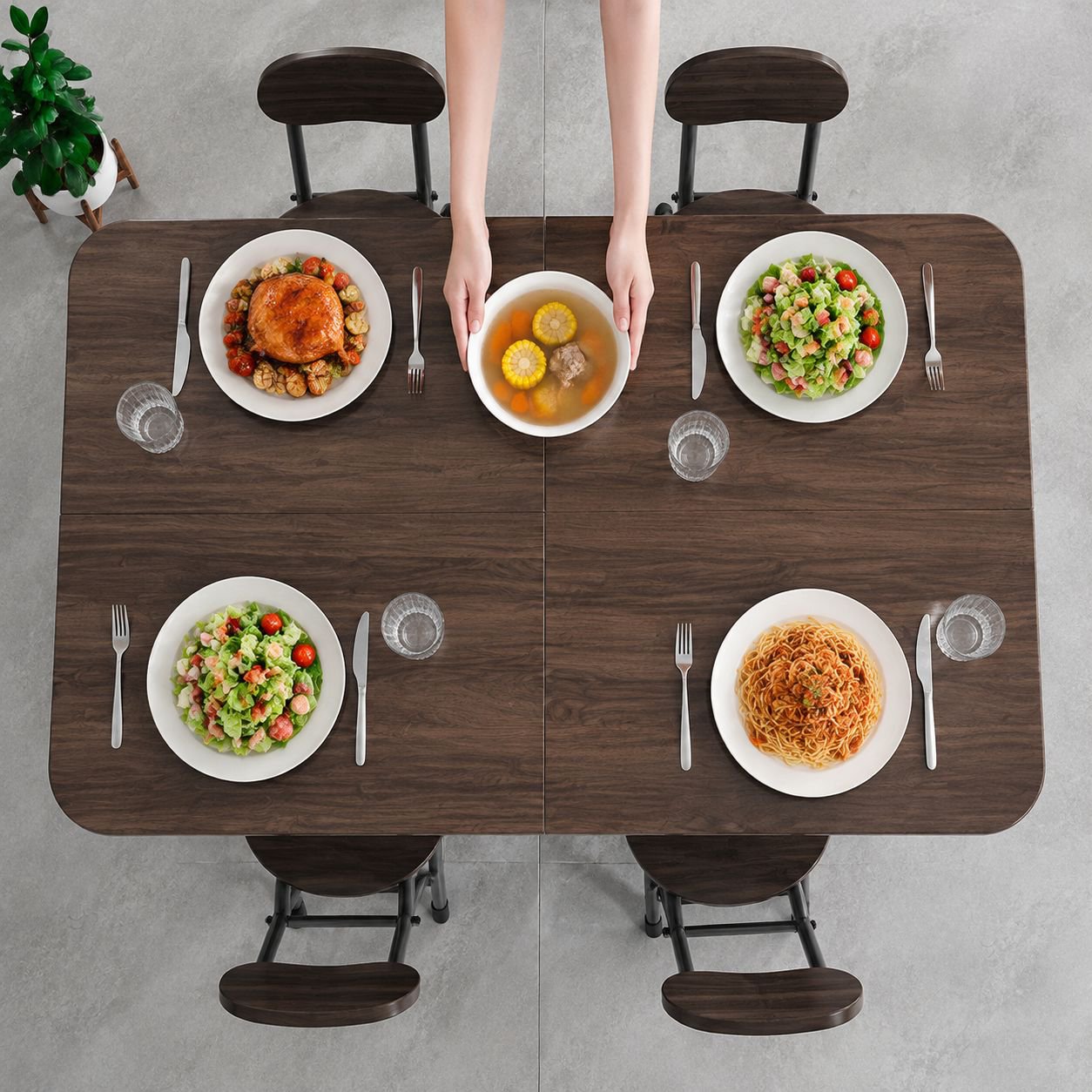 Folding table dining table household rectangular simple dining table outdoor stall stall portable ta