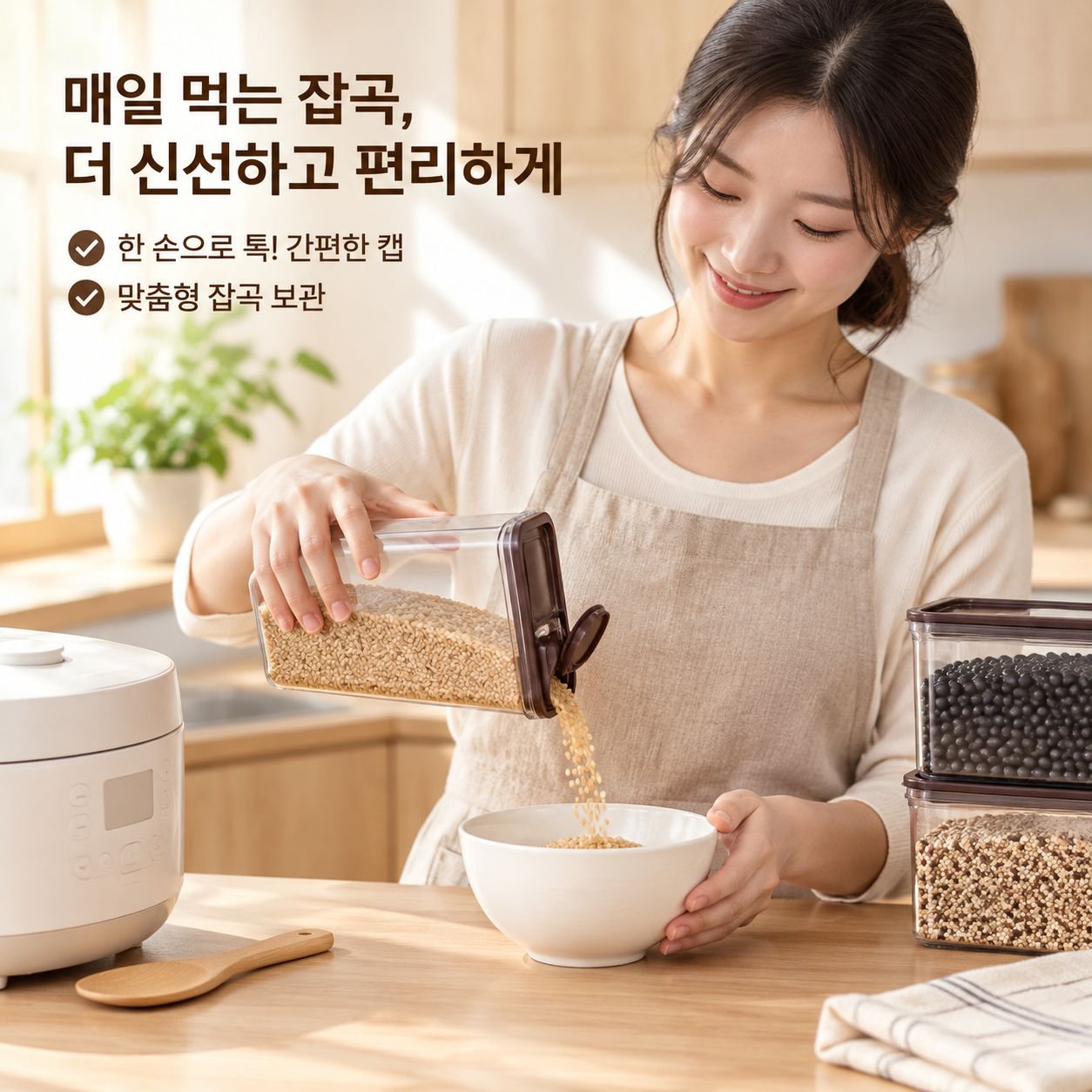 주방 다용도 잡곡 곡물 저장 용기
