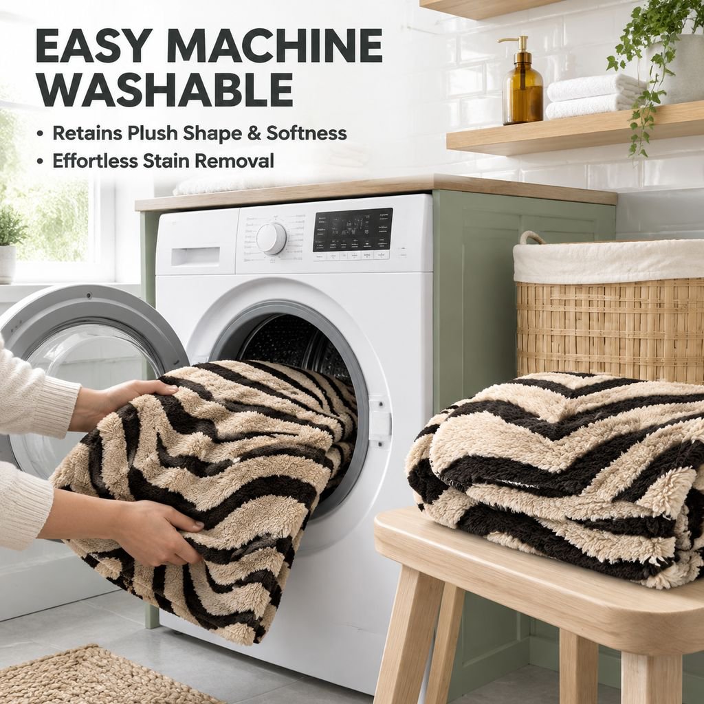 Plush Zebra Pattern Sofa Throw Blanket Full Coverage Couch Slipcover