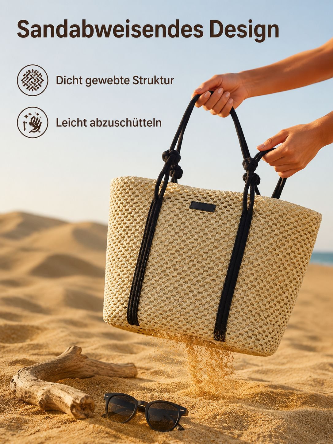 Strand- und Urlaubstil modische geflochtene Tragetasche