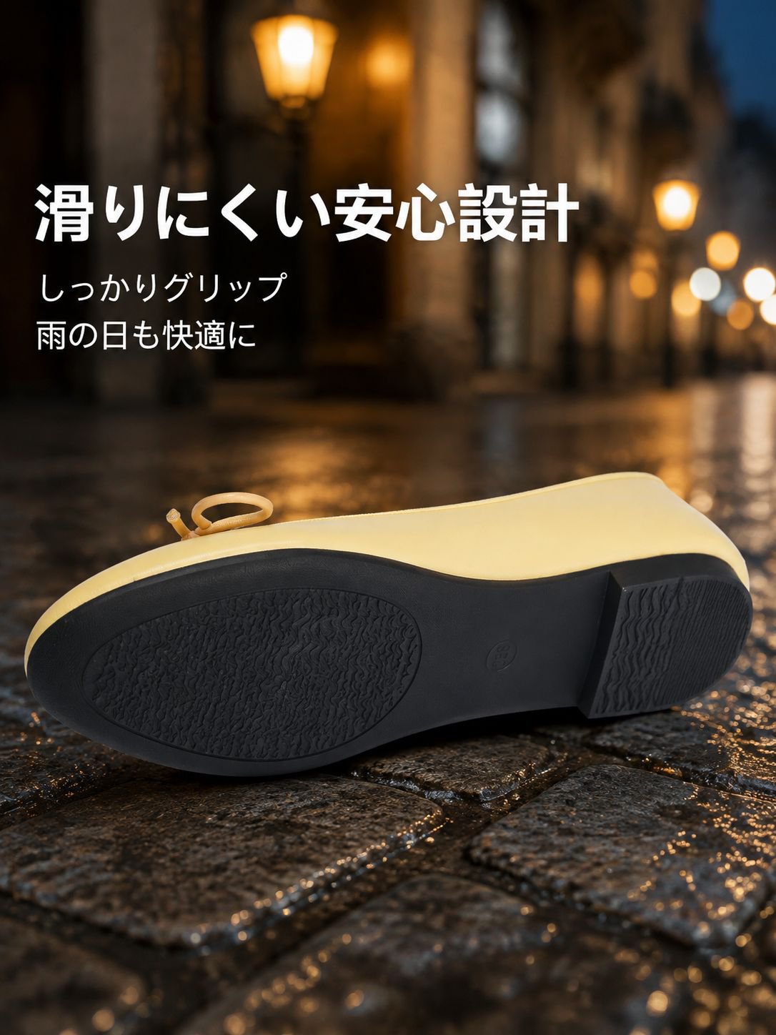 柔らかい革製の女性用リボンシューズ  レディースシューズ