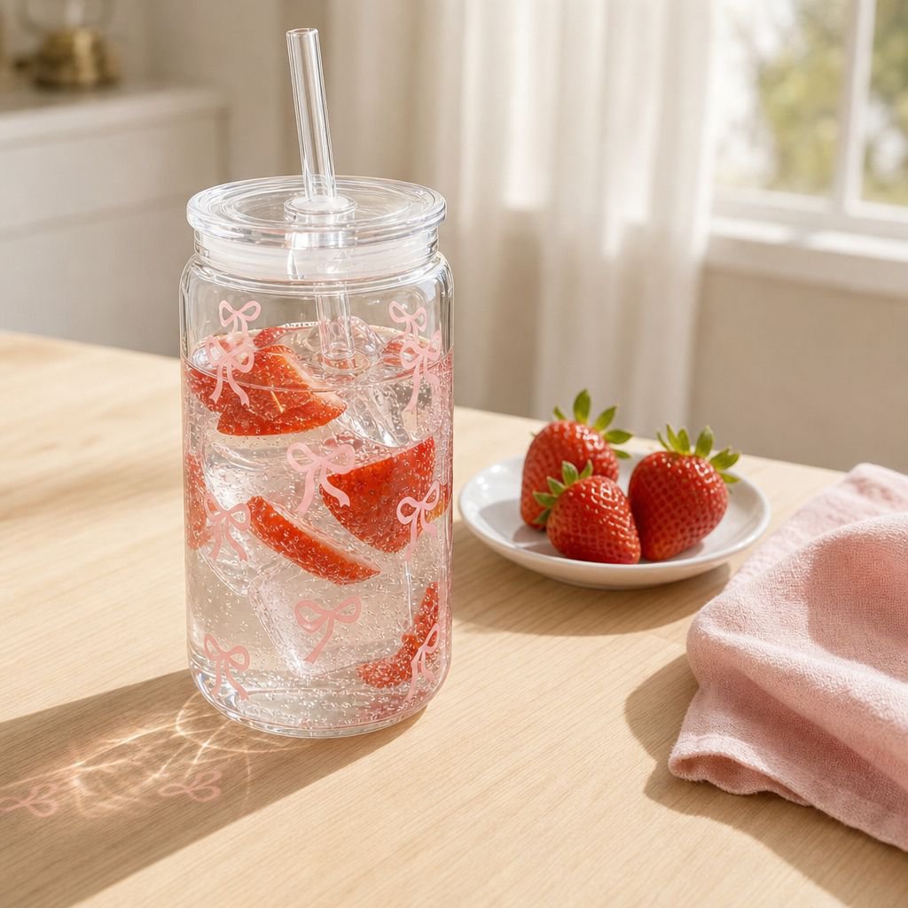 Colabecher in Schleifenform, großes Fassungsvermögen, Saft- und Kaffeebecher, niedlicher und erfrisc