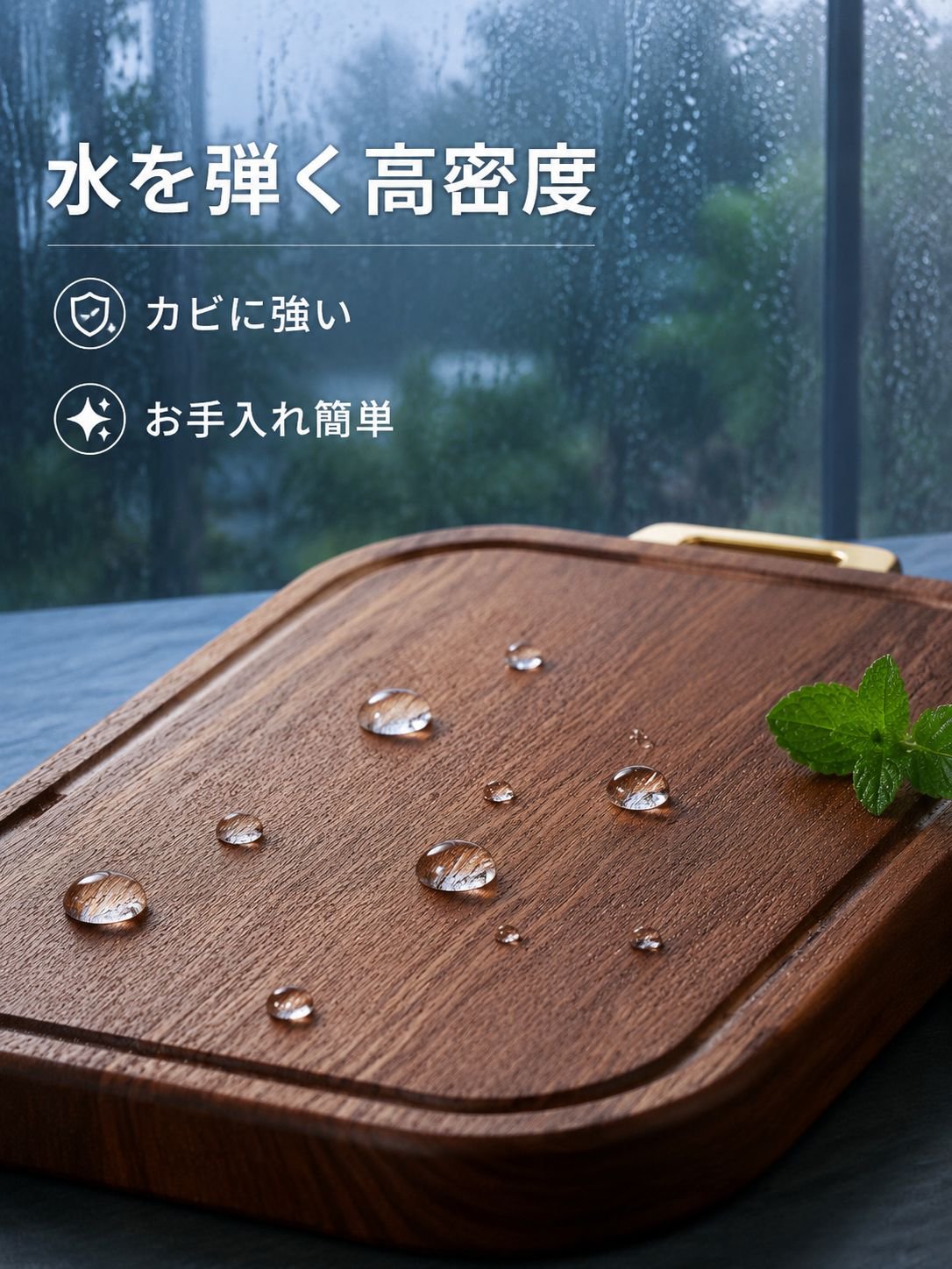 黒檀無垢まな板 防カビ耐久性