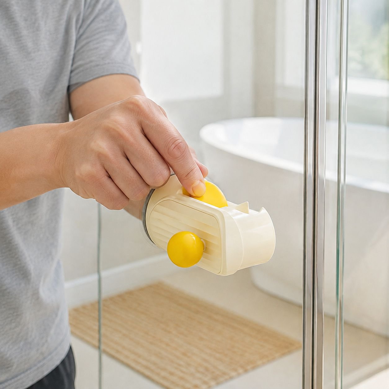 Adjustable Suction Cup Shower Head Bracket for Bathroom