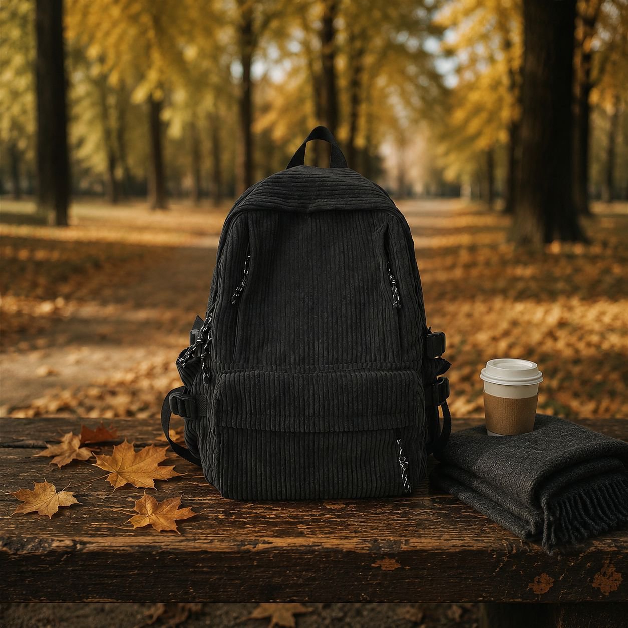 Cord-Rucksack, leicht, stylisch und geräumig.
