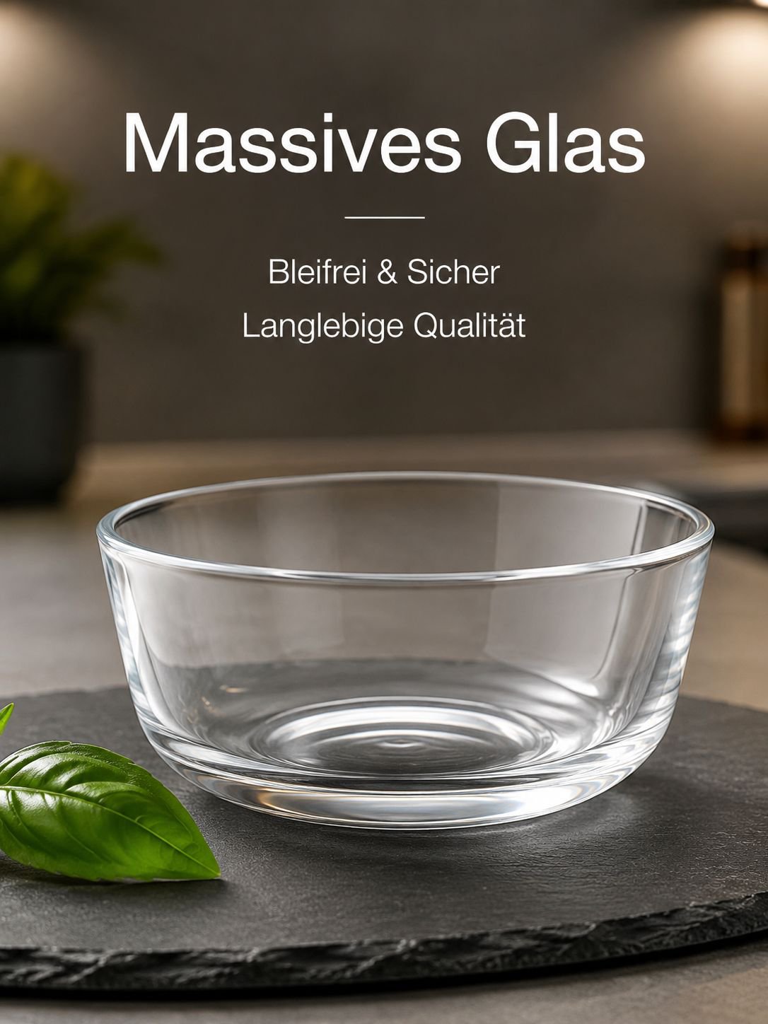 Transparente Salatschüssel aus Glas