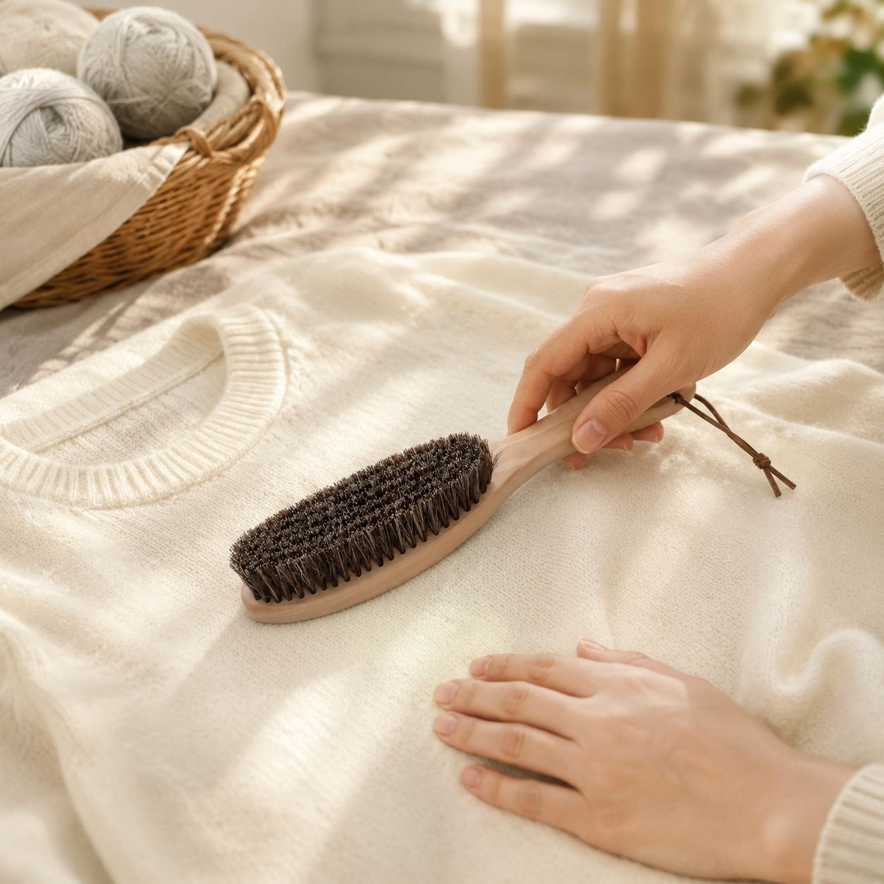 Brosse légère et compacte pour entretien textile
