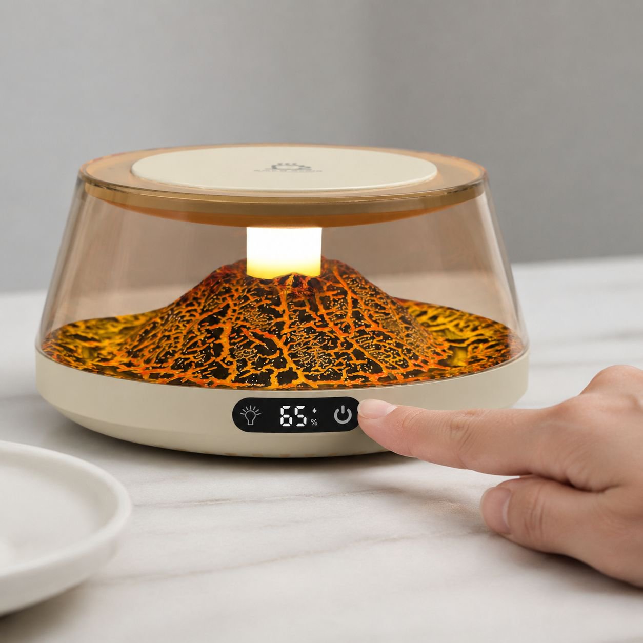 Heated mug mat keeping tea warm