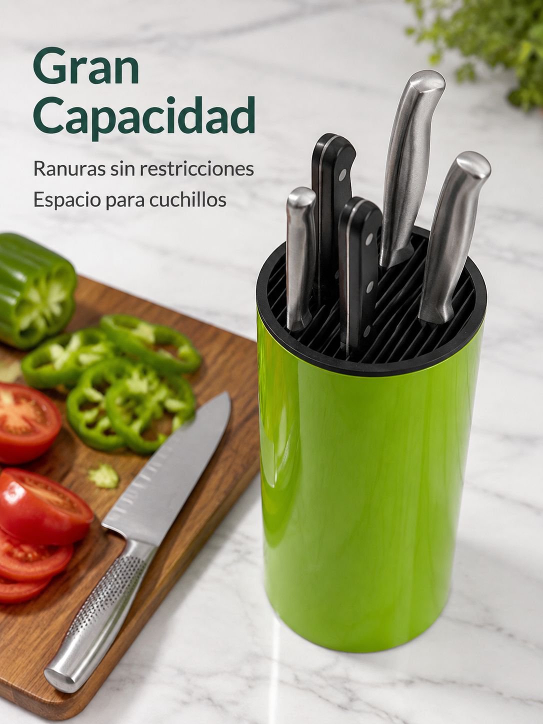Portacuchillos multifuncional de plástico