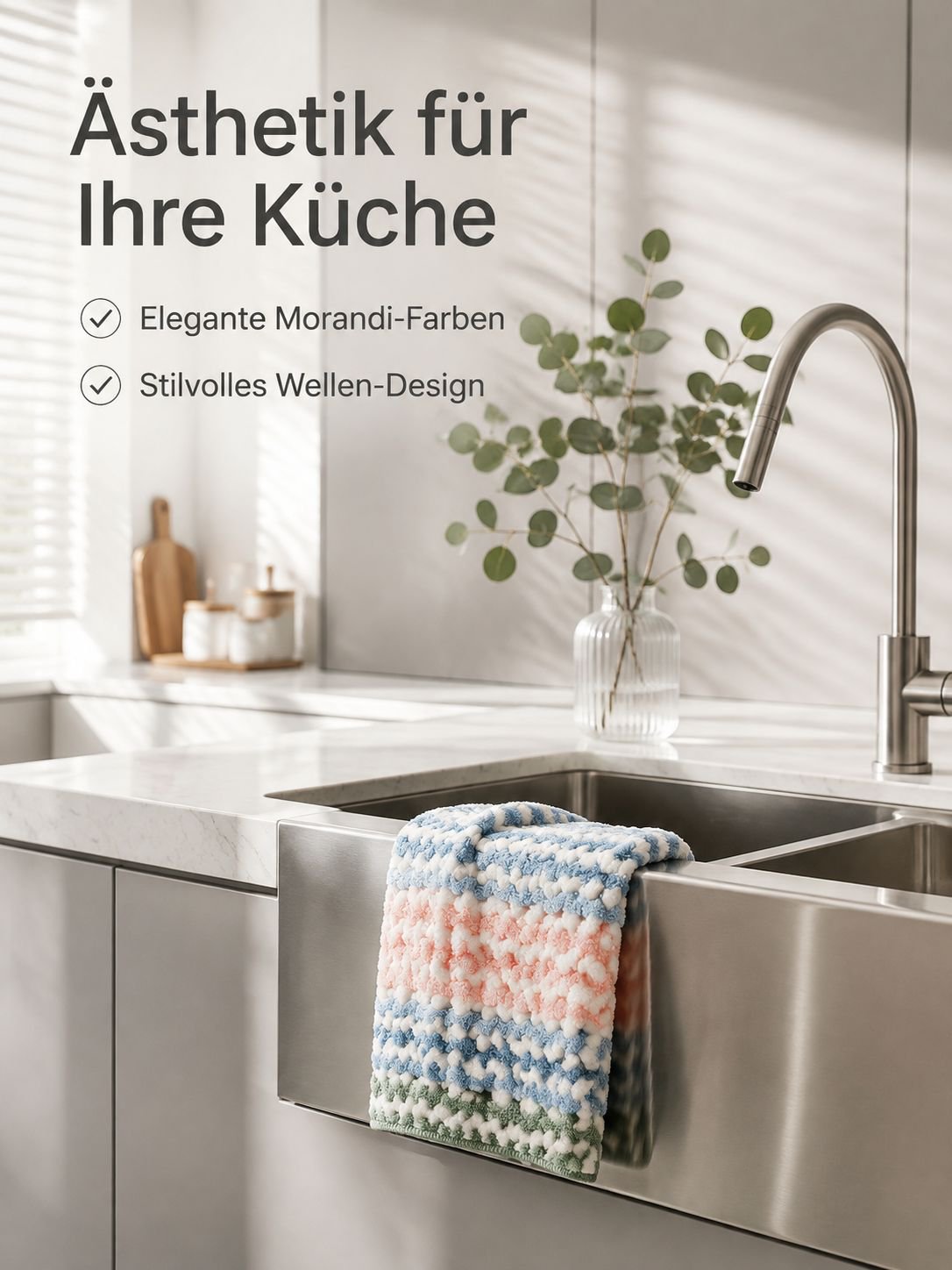 Verdicktes kationisches Korallenfaser-Putztuch auf weißem Hintergrund