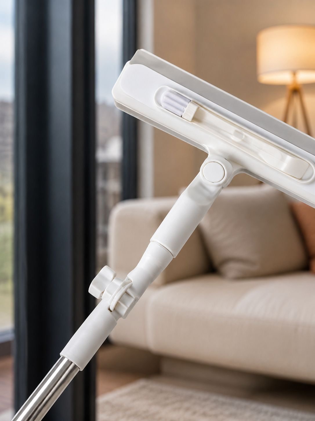 Close-up of dual-sided glass cleaner head