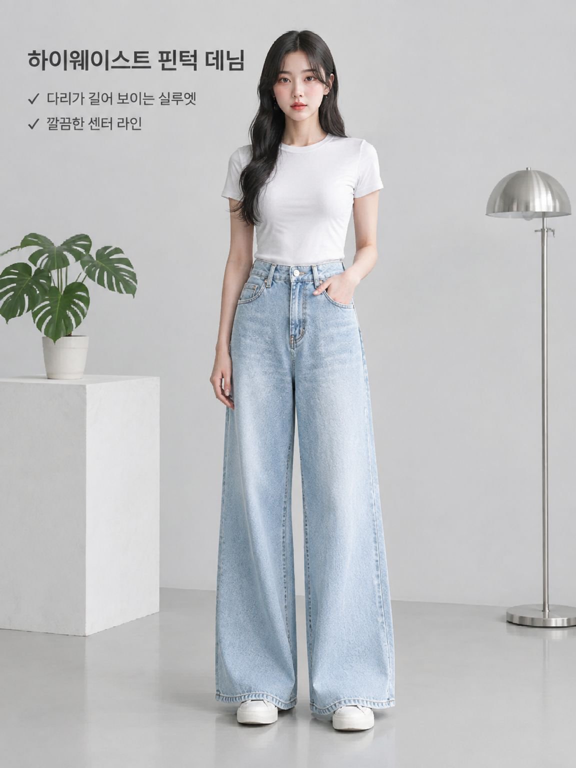 매끈핏 라이오셀 혼방 데님팬츠