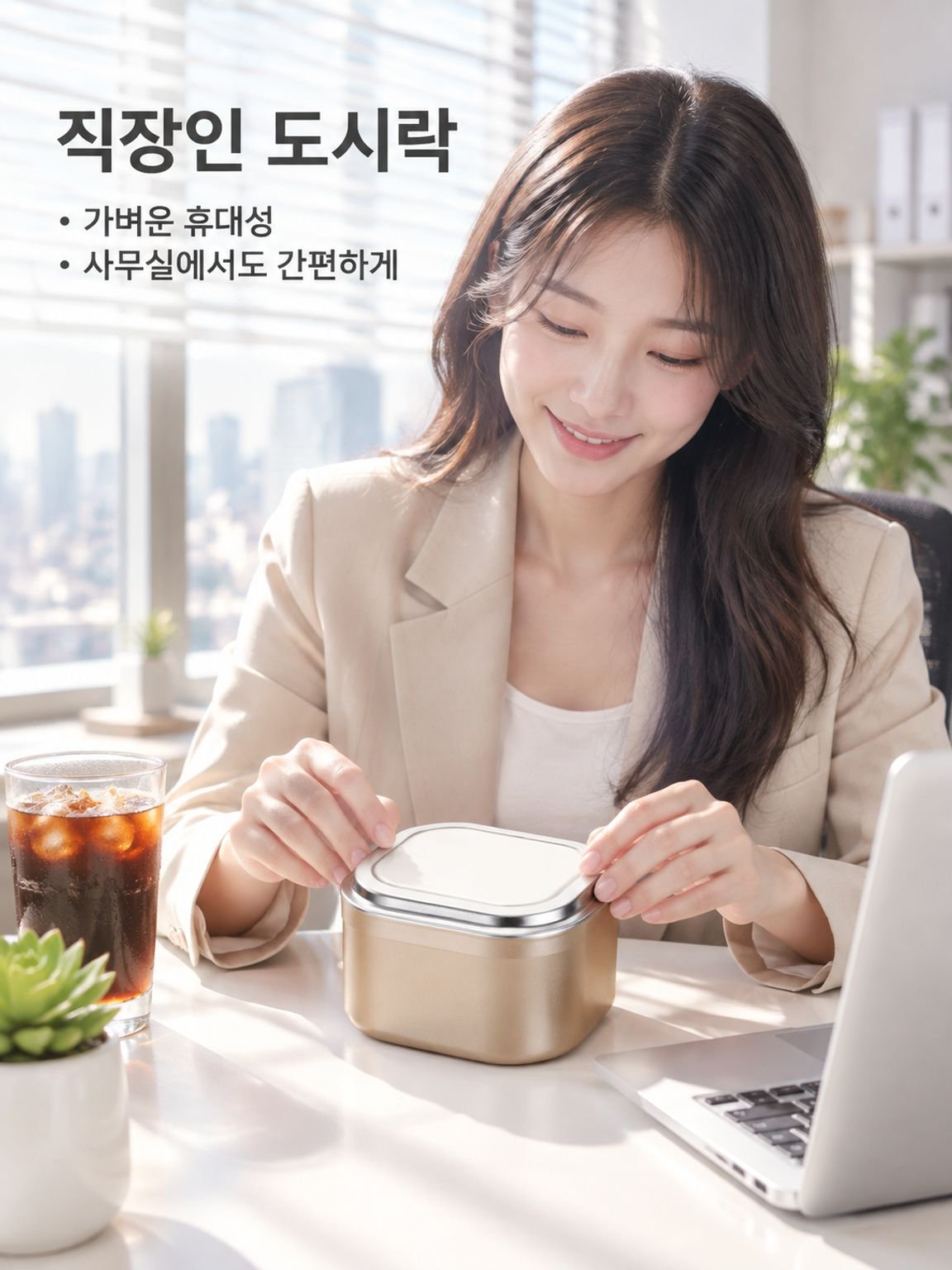 올알루미늄 사각형 손잡이 도시락통