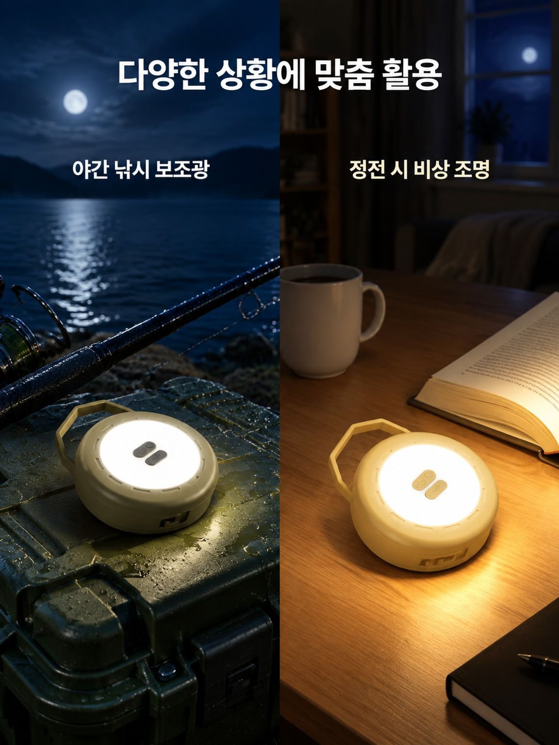 야외 캠핑용 줄자 조명