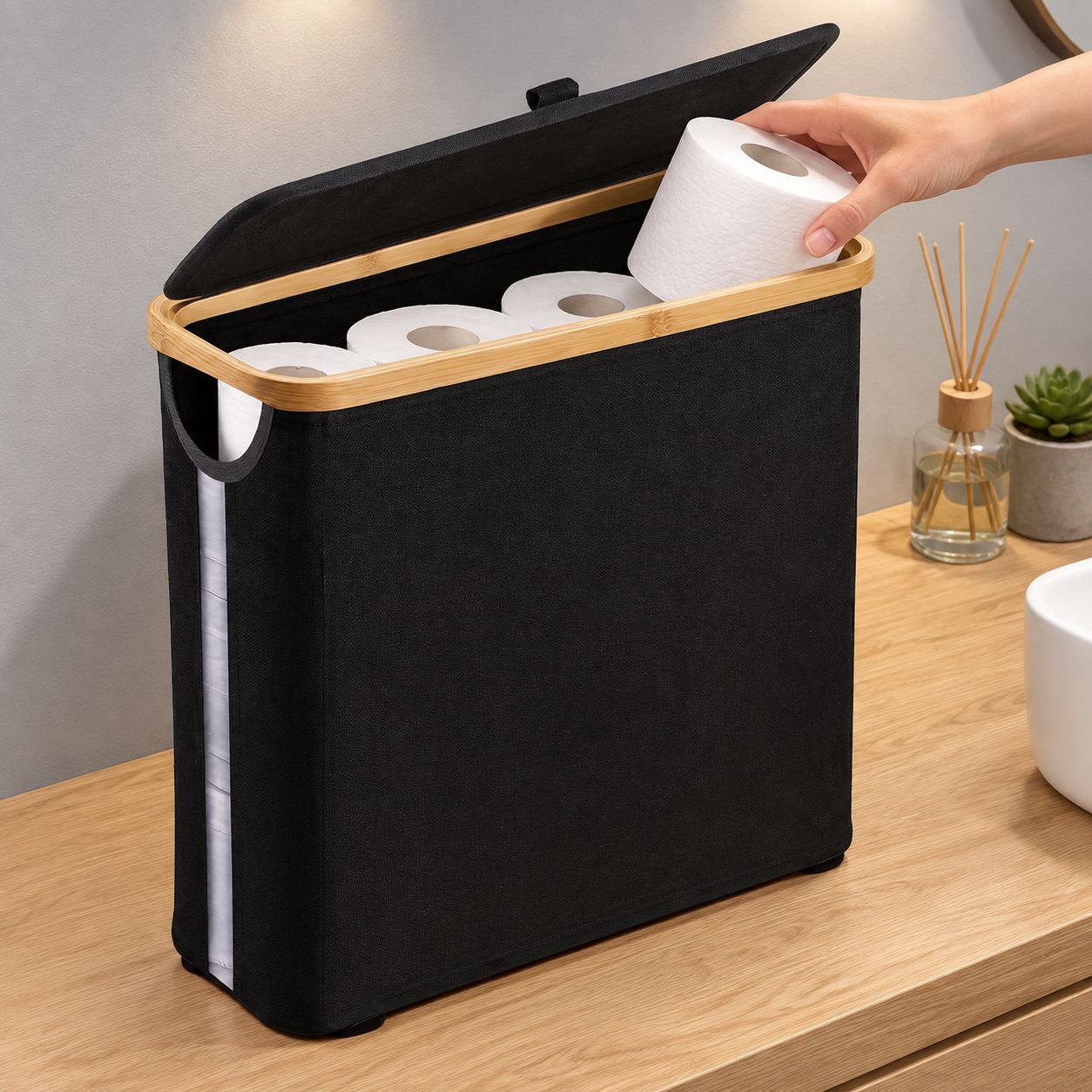 Cesta de almacenamiento de papel higiénico para baño Caja de almacenamiento de papel higiénico Estan