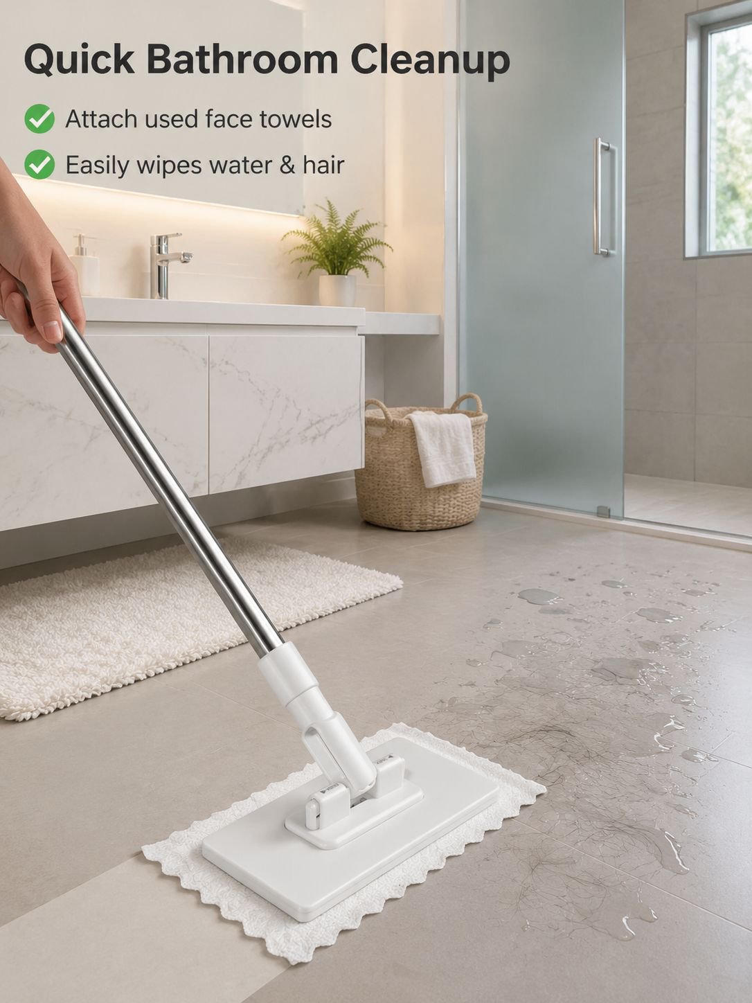 Automatic Spin Mop with Face Towel Holder
