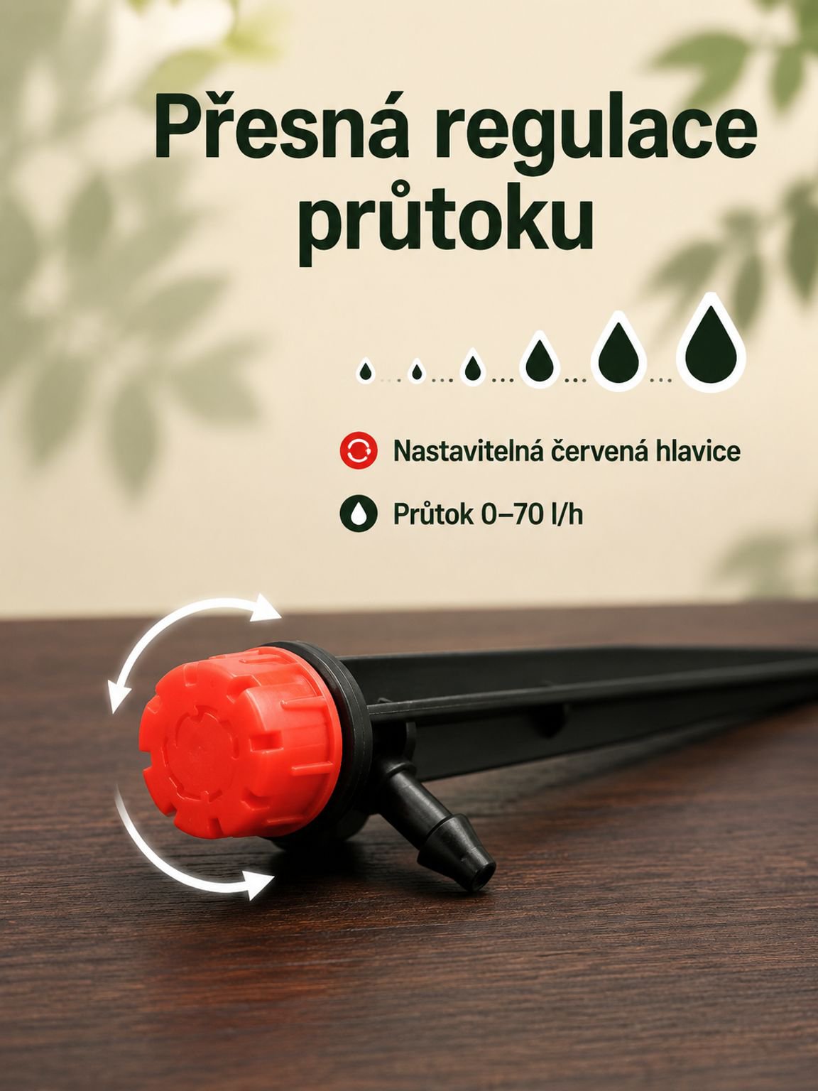 Zahradní kapkovací postřikovač s nastavitelnou plnou kruhovou hlavicí