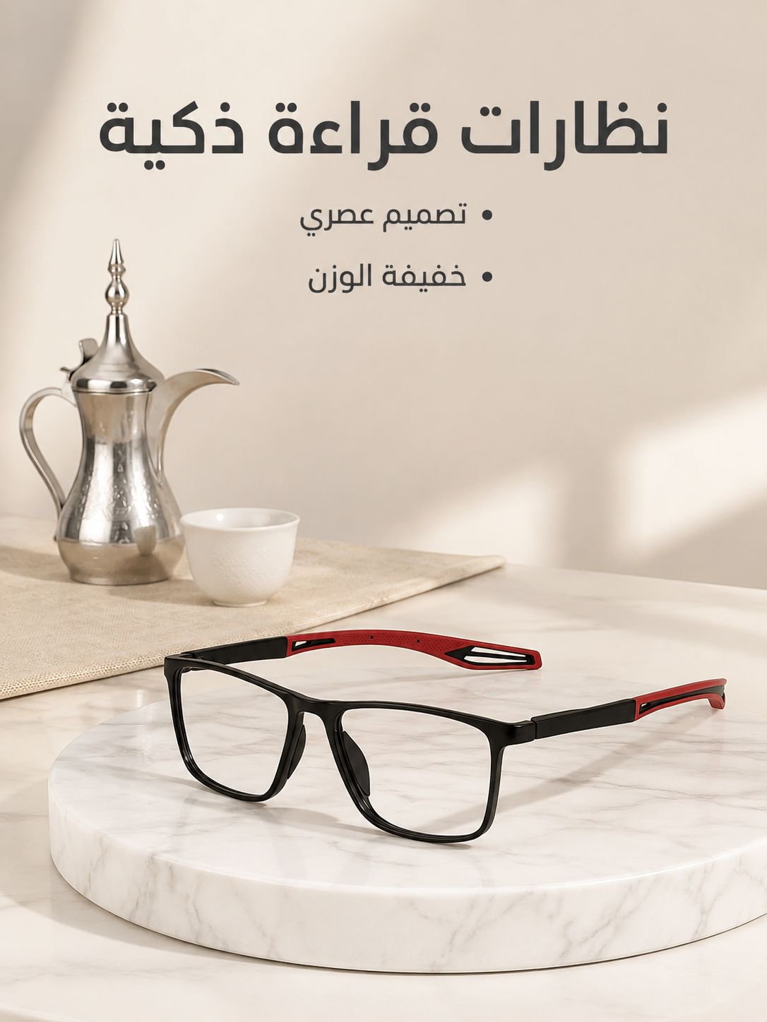 نظارة قراءة خفيفة ذكية بعدسة ذات تركيز تلقائي 