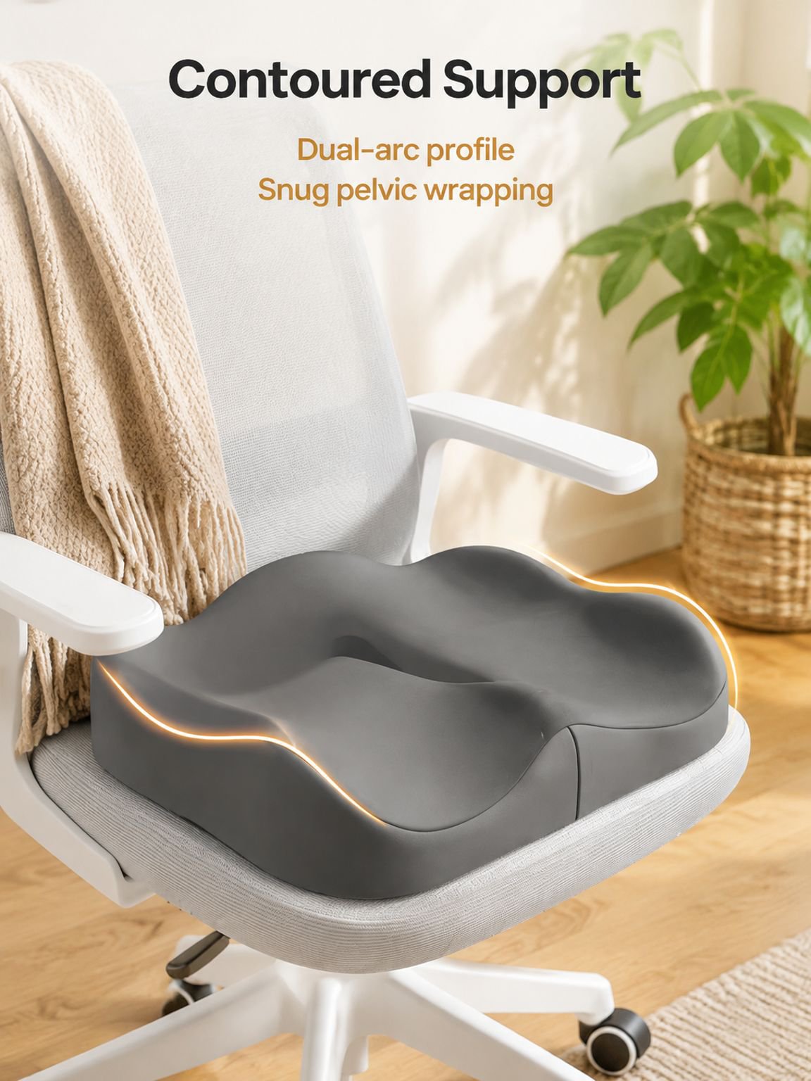 Memory foam one-piece backrest seat cushion