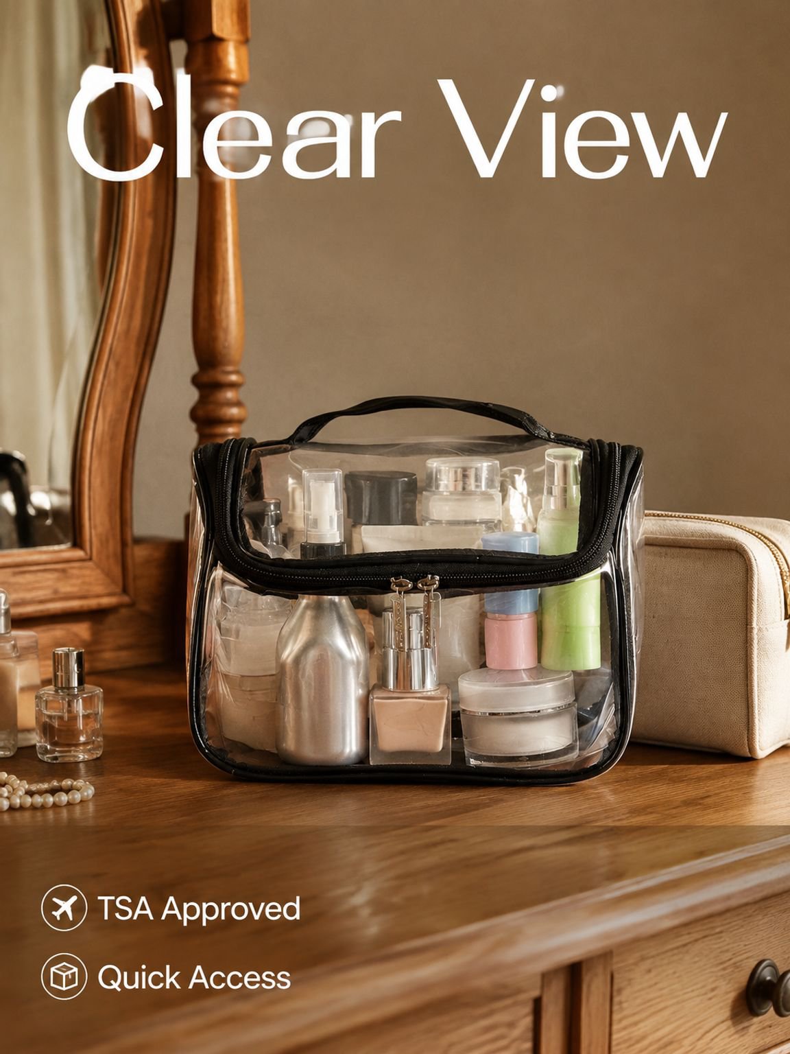 Portable Waterproof Toiletry Bag for Travel and Business, Makeup Organizer Pouch