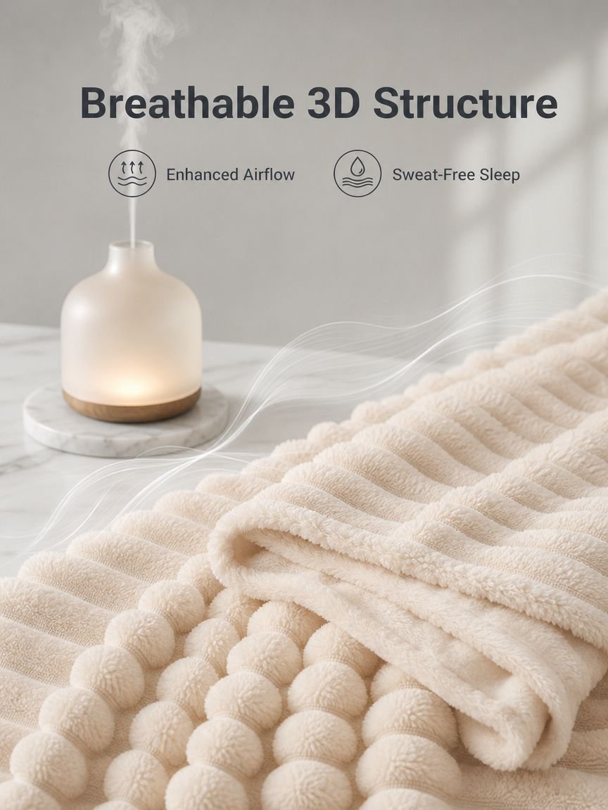 Cooling Soft Rabbit Fleece Summer Blanket