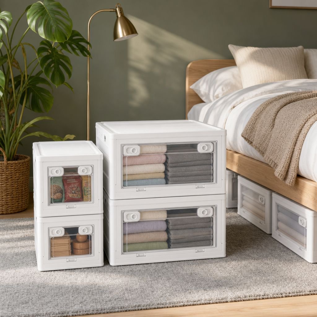 Space-saving large capacity storage box