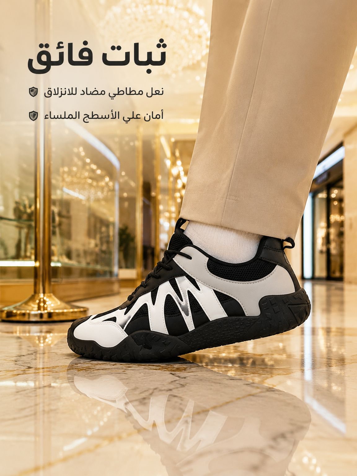 حذاء طبي باحتضان كامل للقدم، نعل مقاوم للانهيار يتحمل حتى 120 كجم بثبات تام