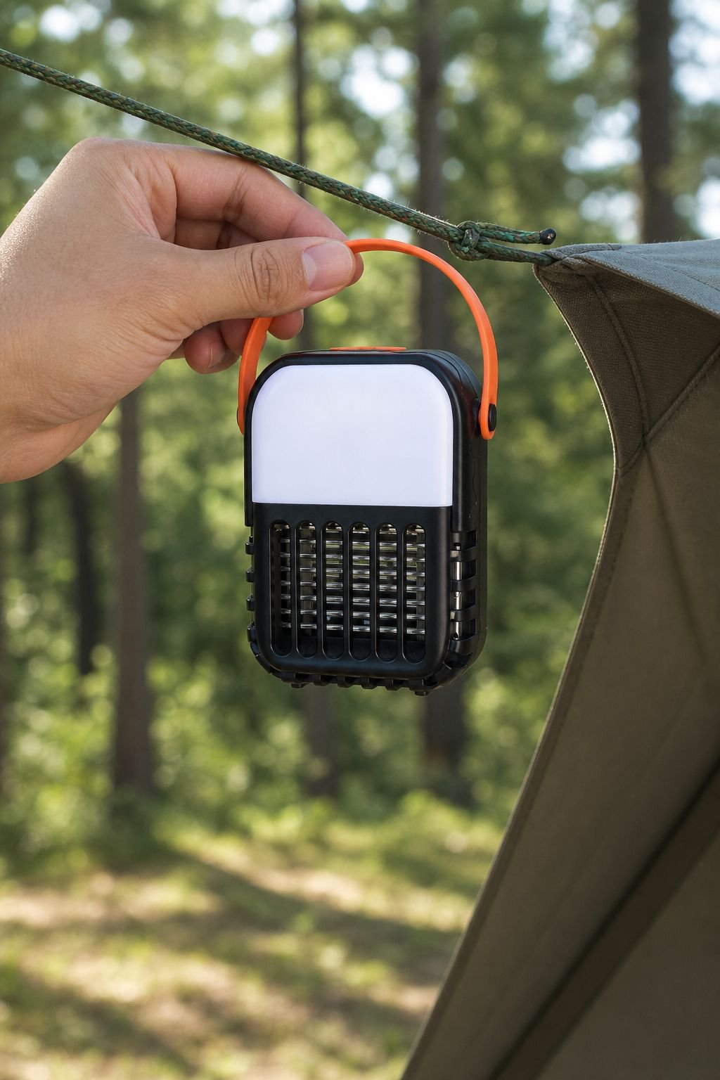 Outdoor Solar Mosquito Repellent Lamp in garden setting