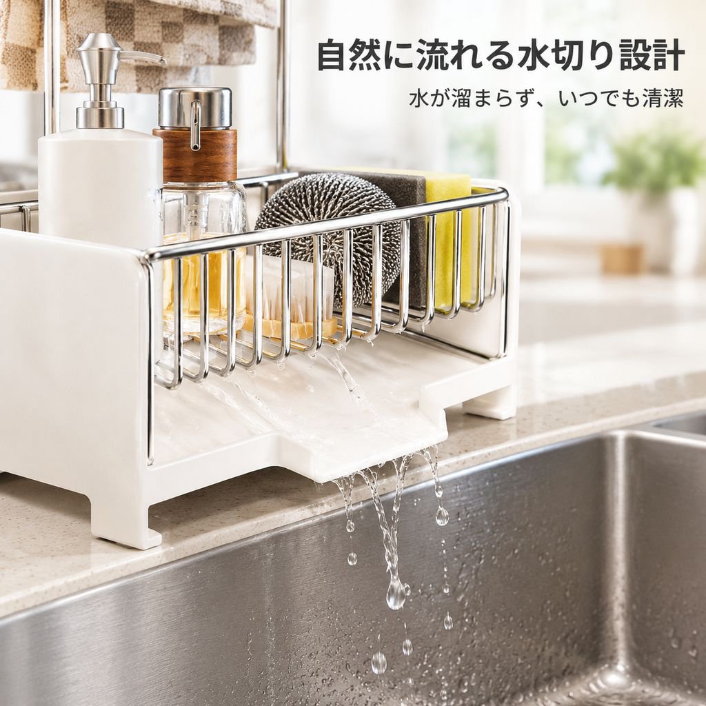 キッチンステンレスふきん水切り・スポンジ収納ラック 多機能整理ラック