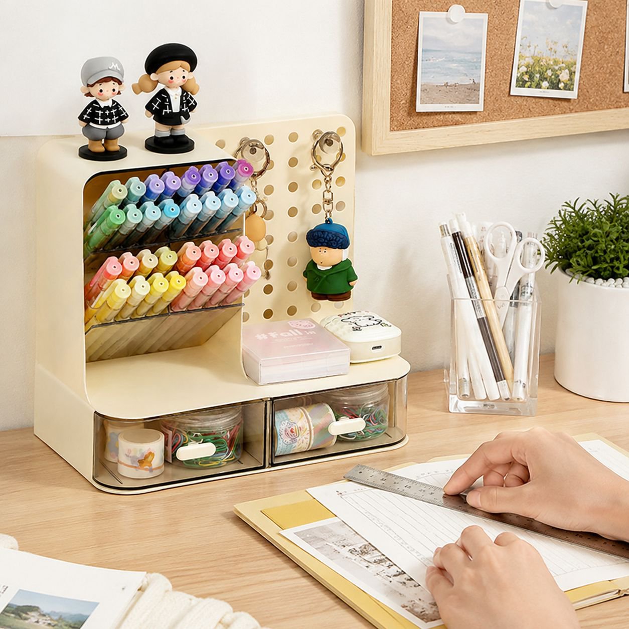 Versatile pegboard pen holder for school and office use