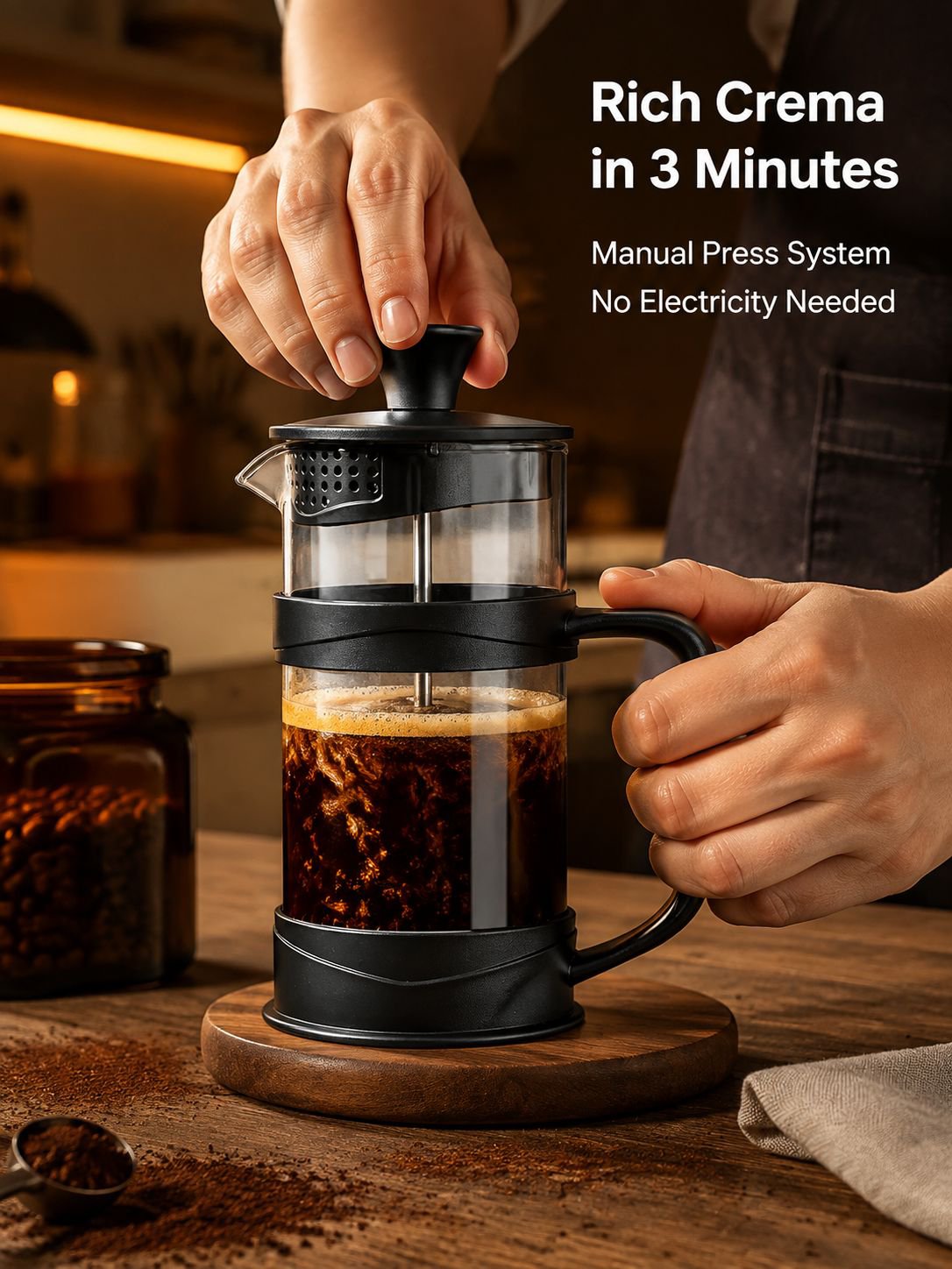 Heat resistant French press coffee pot