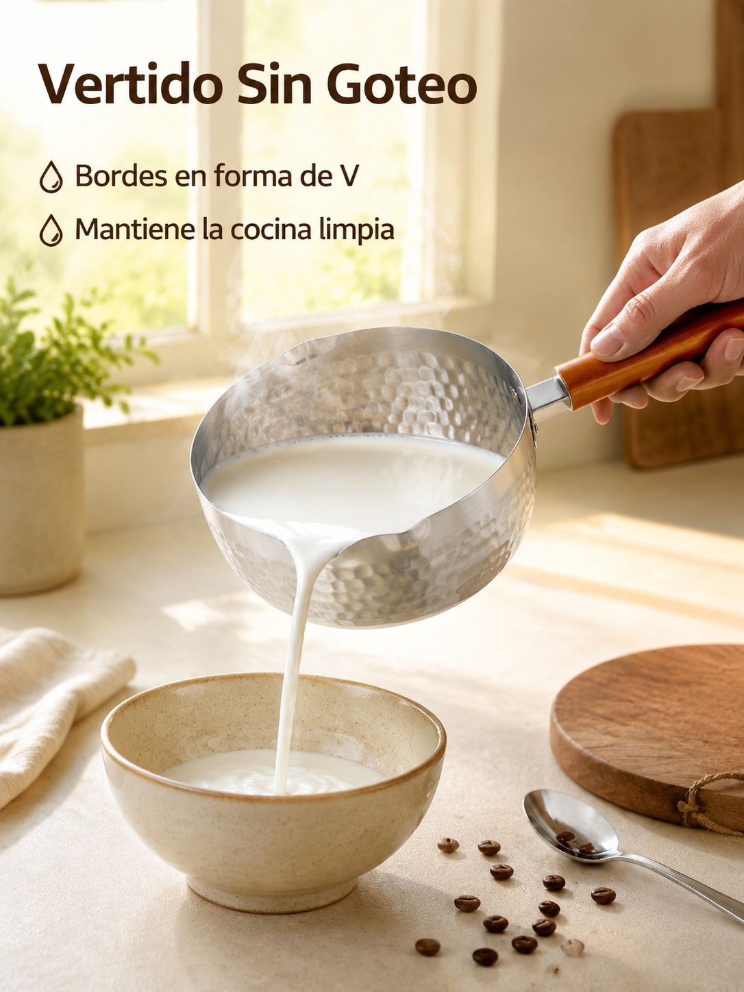 Olla multiusos sin recubrimiento, con textura martillada y grosor reforzado