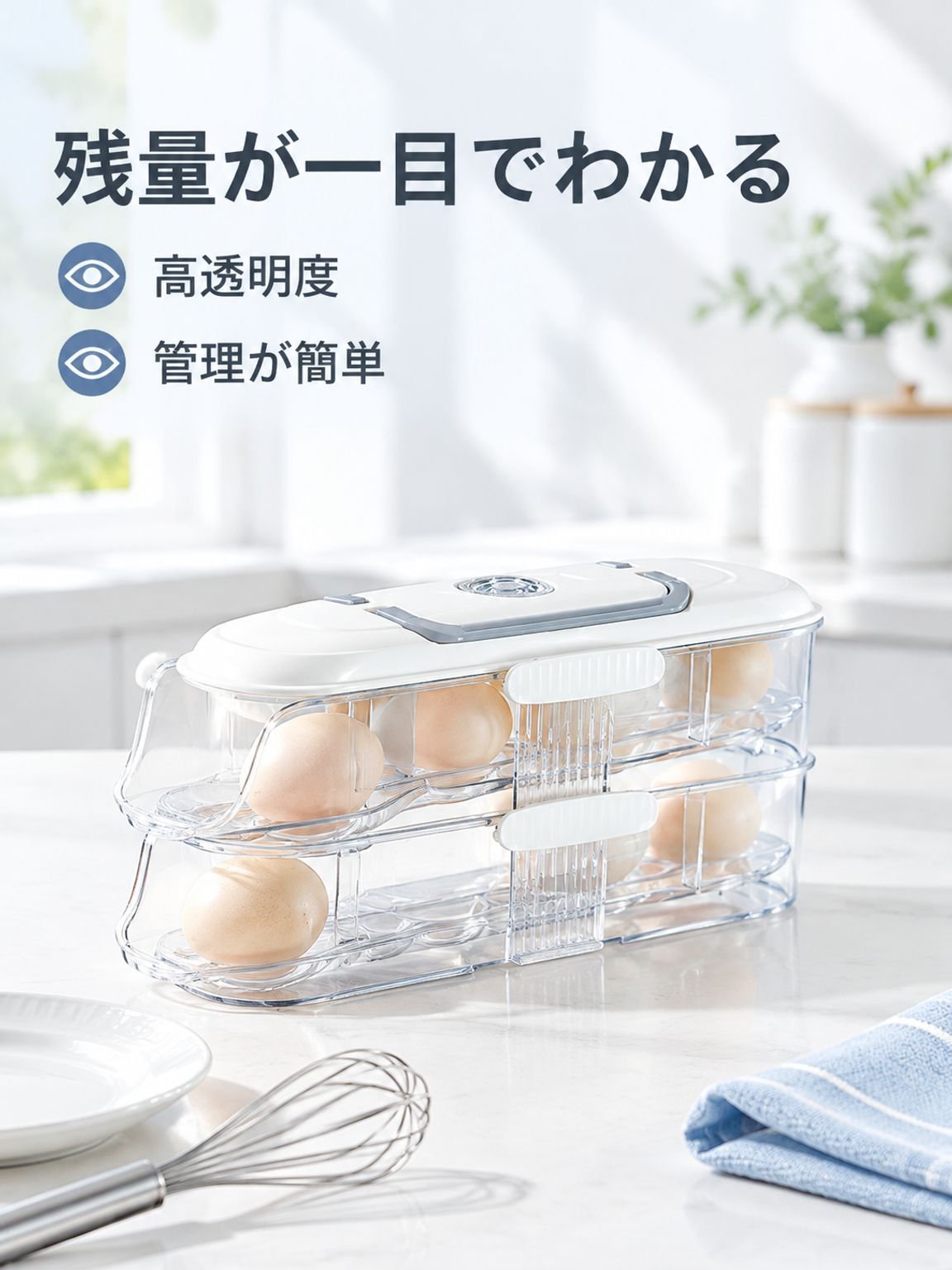 キッチン冷蔵庫多機能サイドドア斜口卵トレイ保存ボックス