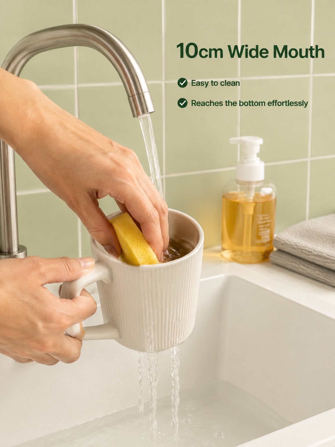 Home Use Large Capacity Embossed Ceramic Coffee Cup Water Cup