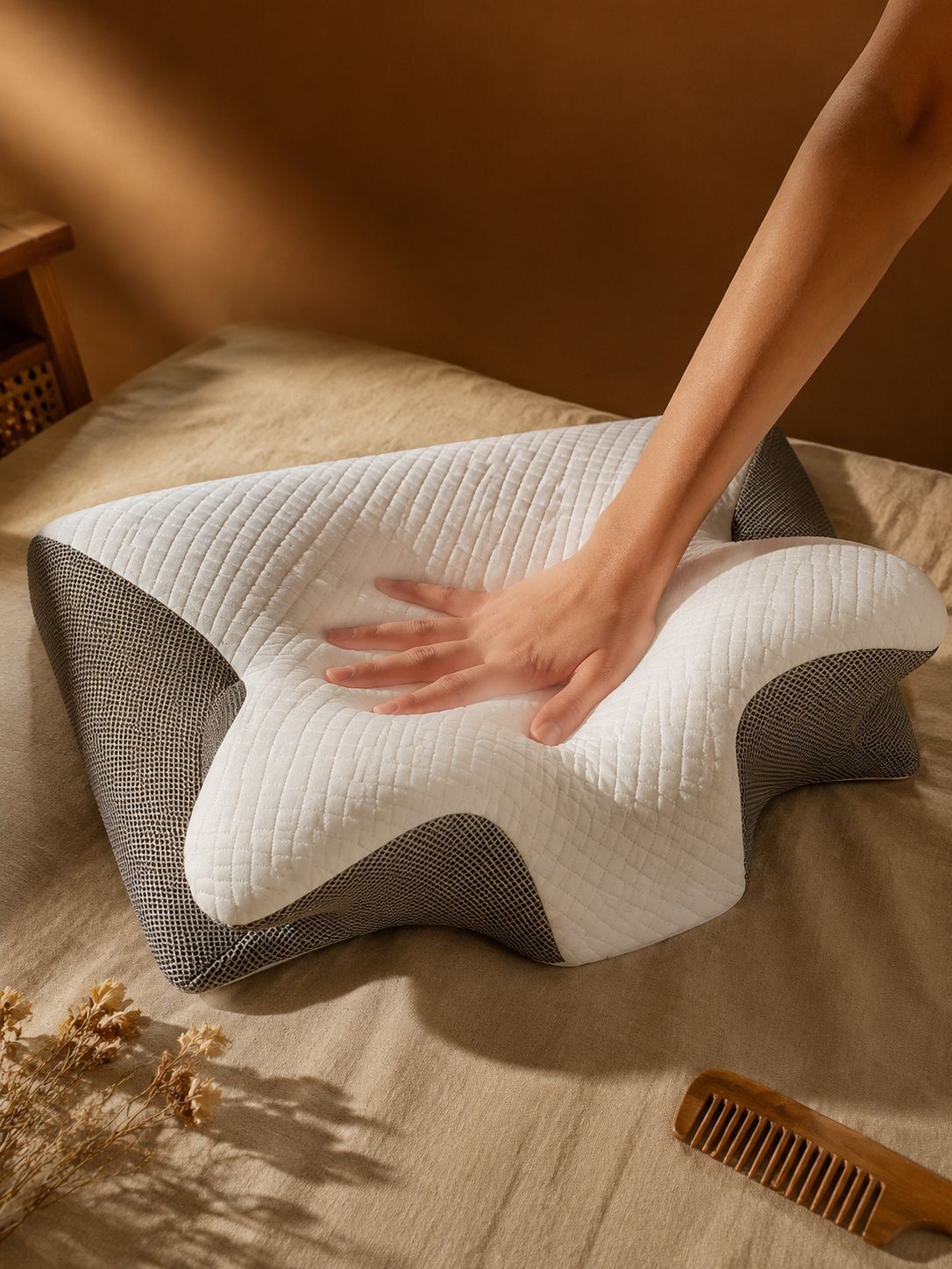 Multi-directional sleep aid memory butterfly shaped neck pillow