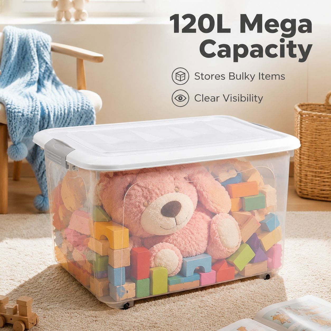 Extra Large Plastic Storage Box for Toys