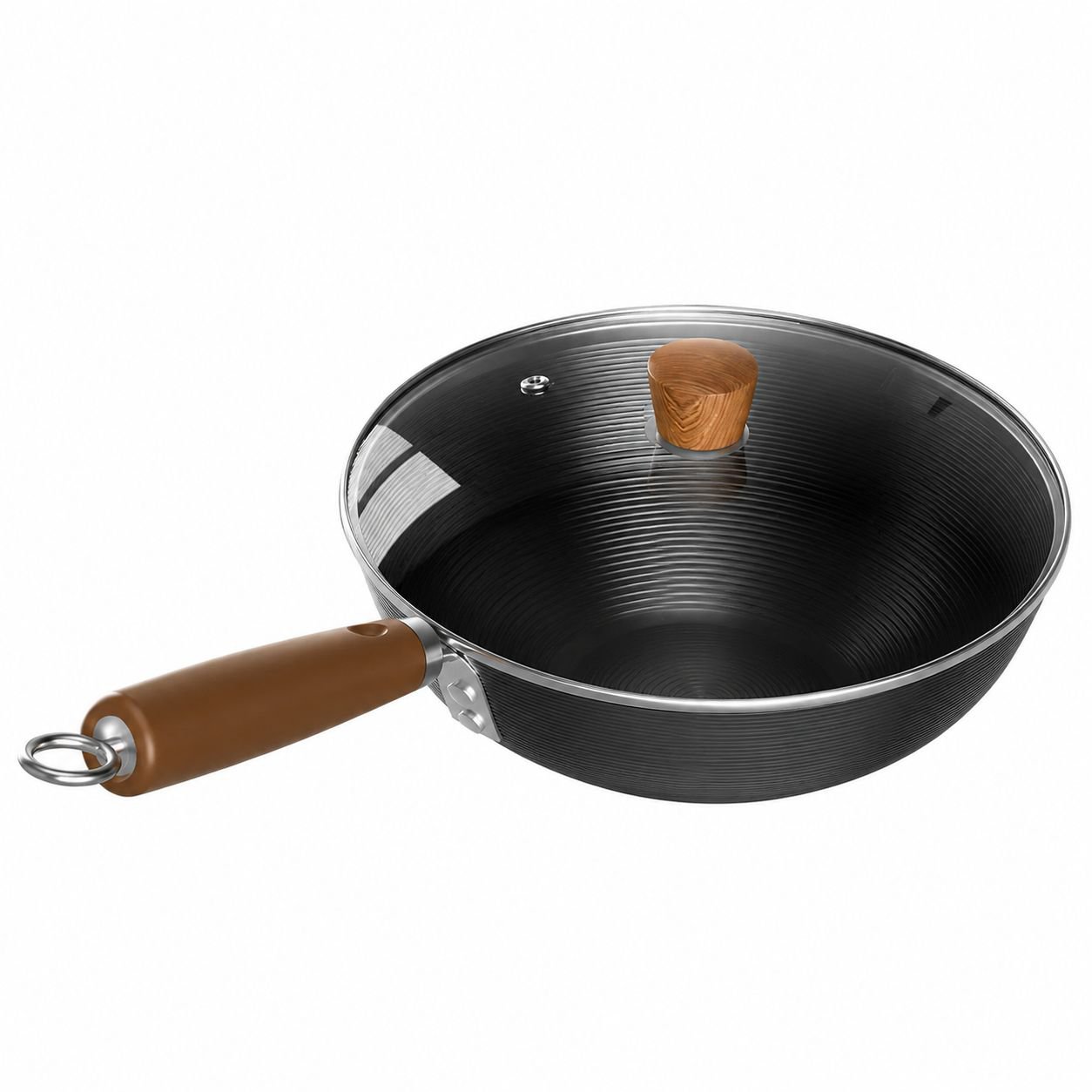 Small Iron Threaded Flat Frying Pan