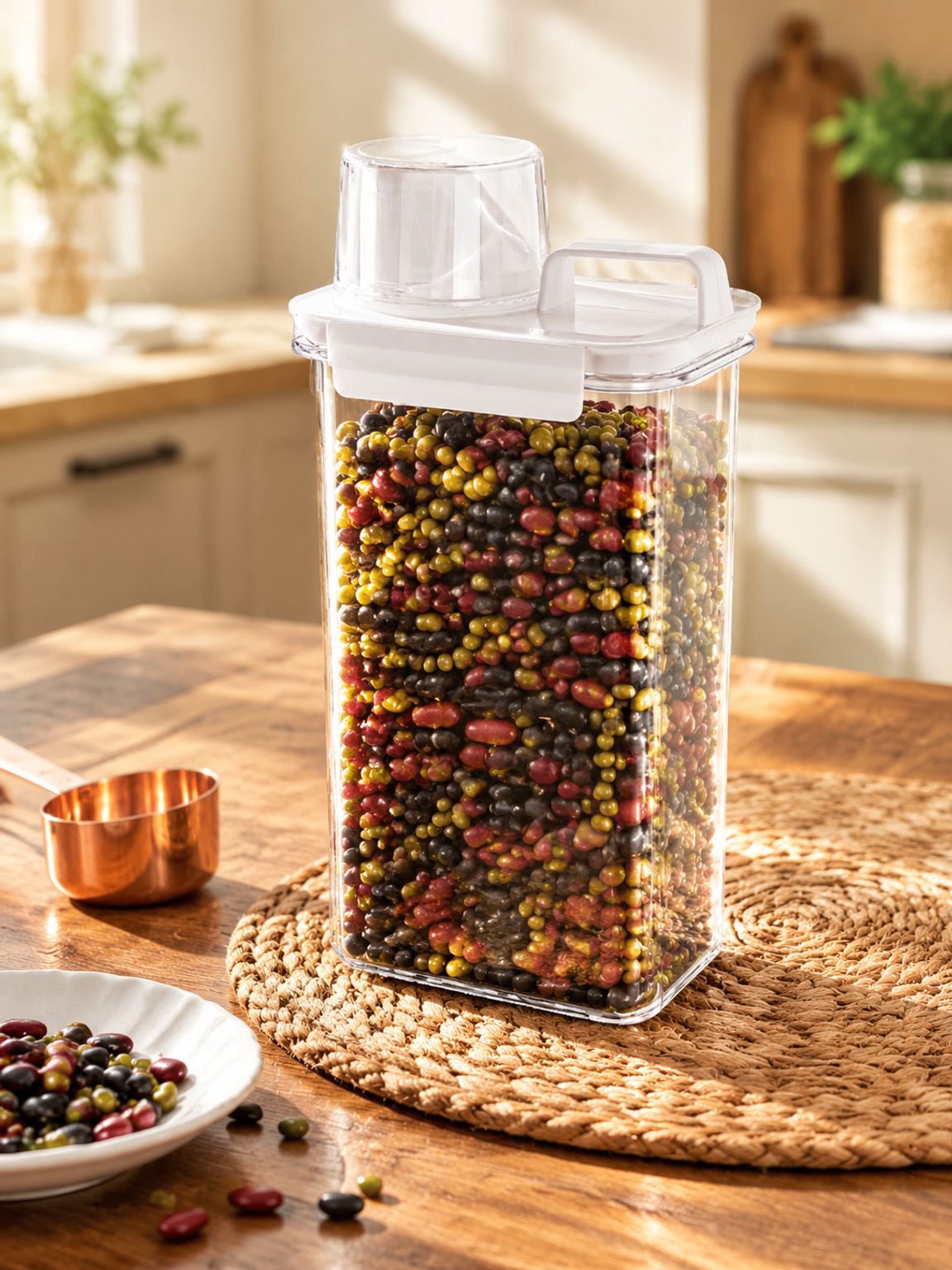 Kitchen grain storage jar