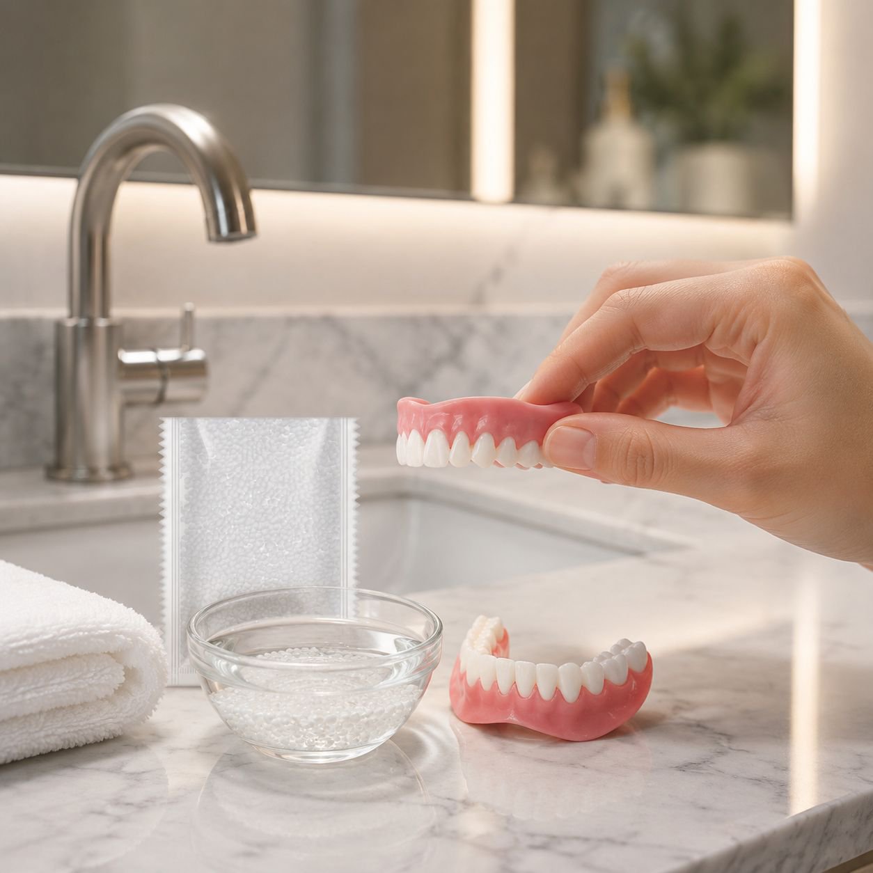 Natural looking dentures from the cosmetic kit